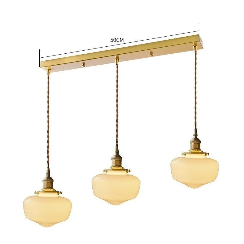 suspension led en verre avec prise en cuivre nordique moderne - vue 15 sur 28