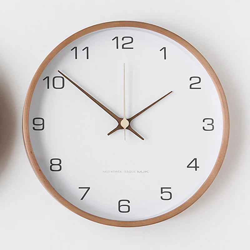 horloge murale en bois et verre design nordique élégant et simple - vue 7 sur 7