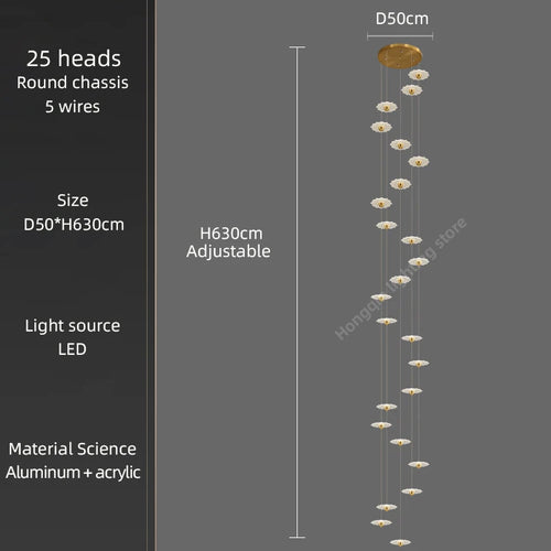 lustre moderne à led pour éclairage intérieur décoratif - vue 14 sur 26
