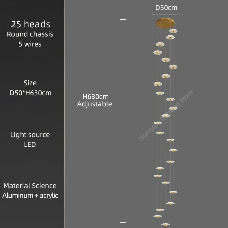 lustre moderne à led pour éclairage intérieur décoratif - vue 13 sur 26