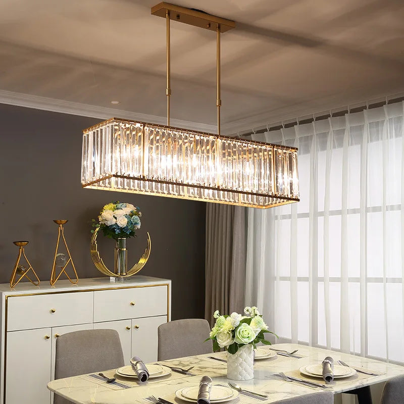 lustre fer cristal style américain moderne - vue 3 sur 8