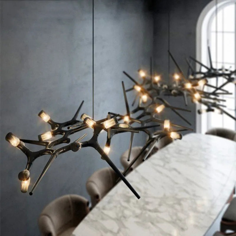 lustre led de luxe postmoderne pour restaurant et villa