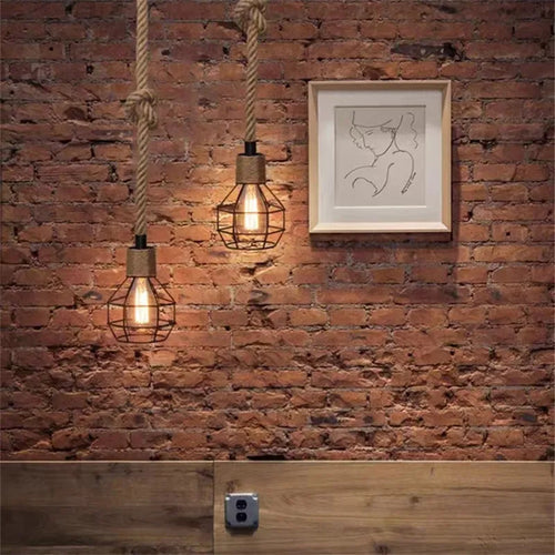 suspension industrielle en corde de chanvre pour décoration moderne - vue 2 sur 10
