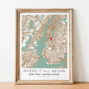 carte de ville personnalisée pour un cadeau romantique