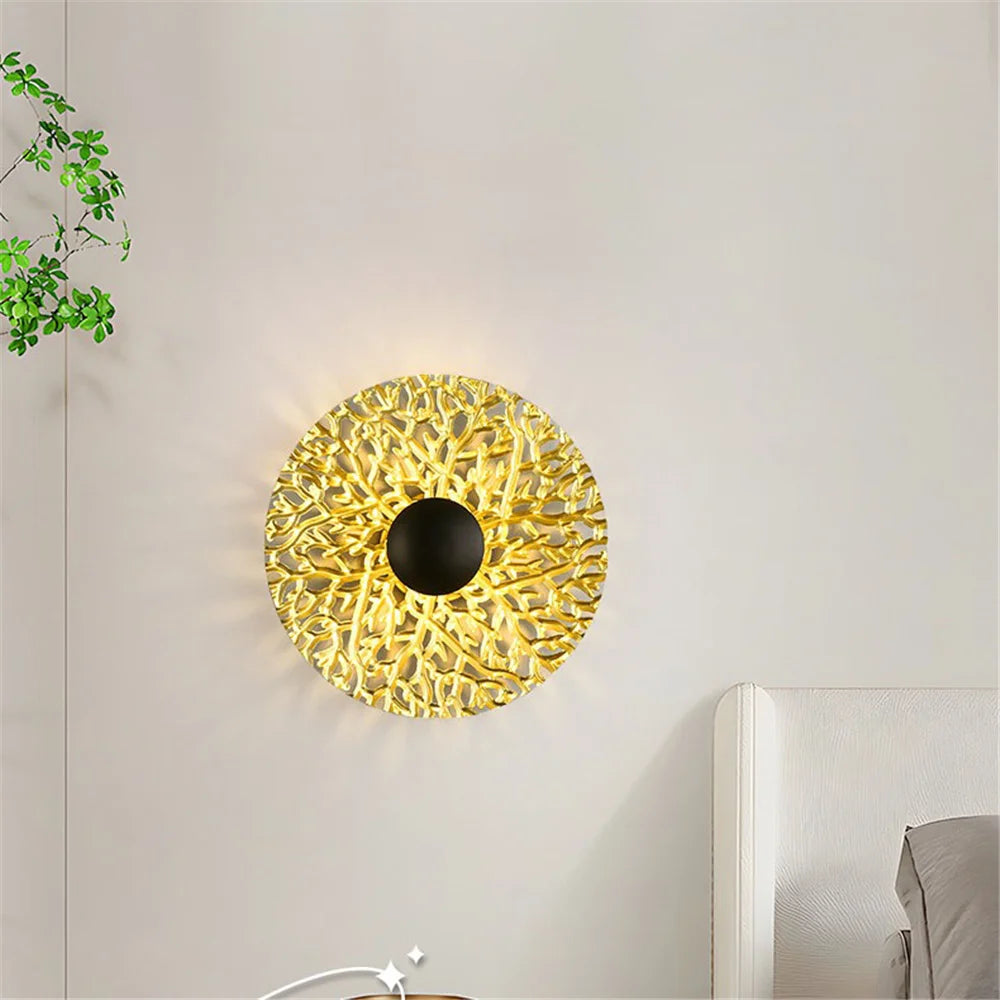 applique murale LED ronde en métal nordique décoratif pour intérieur moderne - vue 5 sur 23