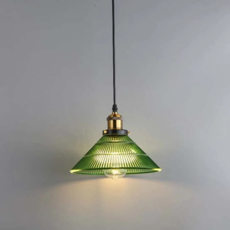 Suspension en verre au design nordique vert - vue 2 sur 8