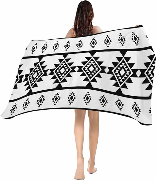 serviette de plage motif aztèque douce absorbante polyester