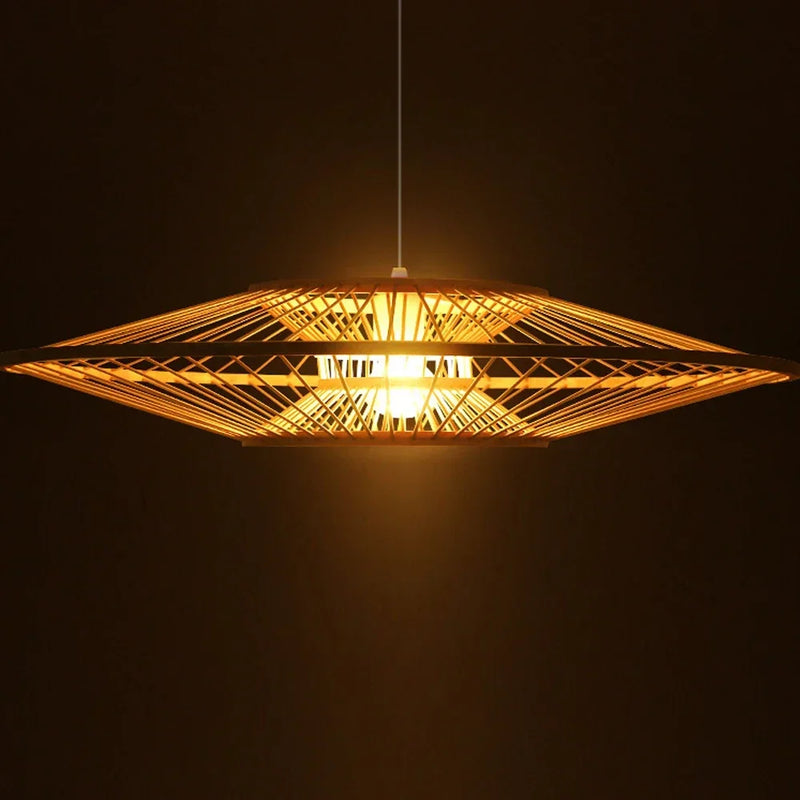 lustre rétro artistique en bambou style chinois pour décoration