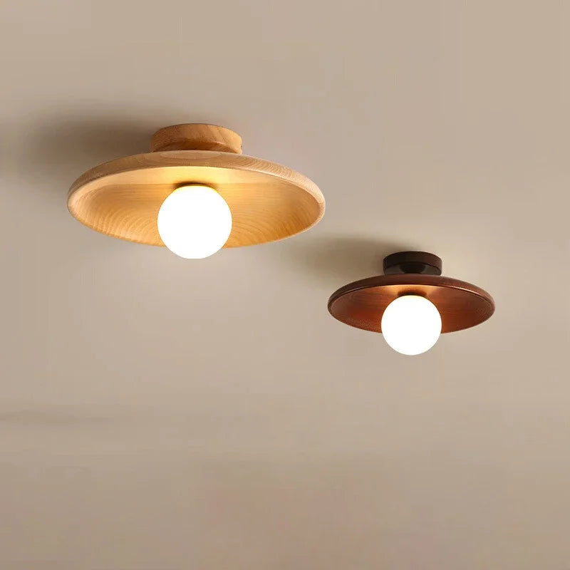 lampe de plafond led en bois moderne suspendue - vue 5 sur 12