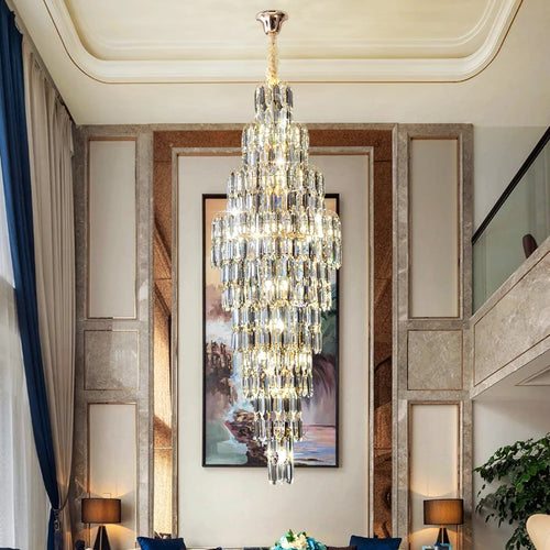 lustre en cristal pour escalier et halls d'hôtel - vue 3 sur 25