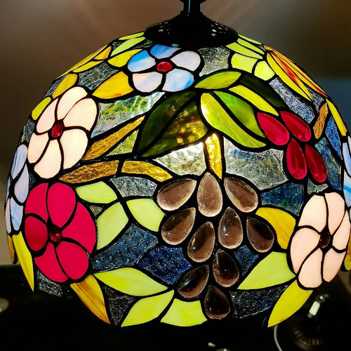lustre floral en goutte style tiffany éclairage led pour café et restaurant - vue 5 sur 6