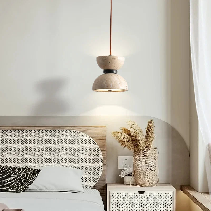 lustre rétro en pierre naturelle pour décoration moderne - vue 4 sur 6