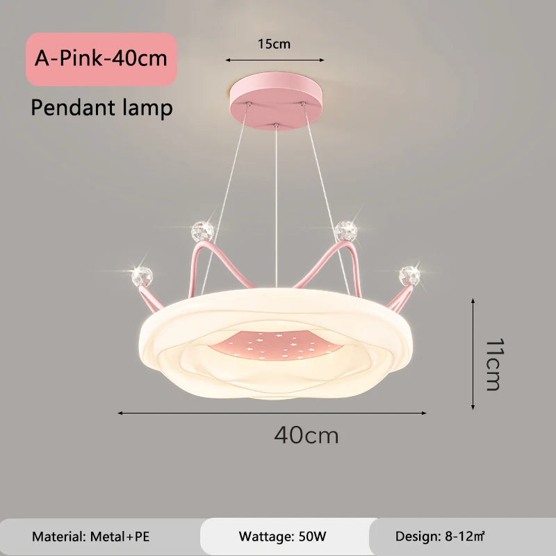 lustre romantique couronne pour chambre de petite fille