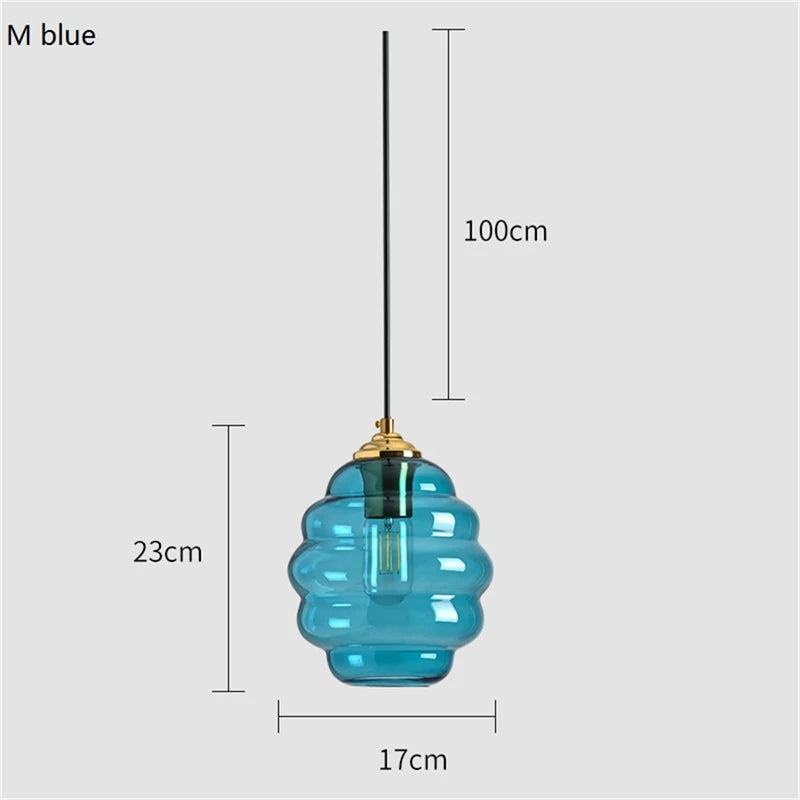 suspension boule de vitrail nordique moderne - vue 11 sur 15