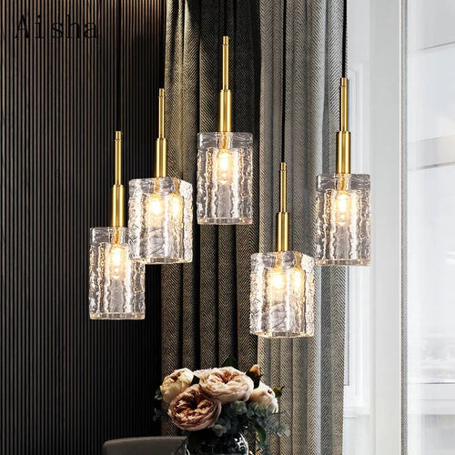 lustre en cristal doré design pour intérieur élégant et moderne - vue 2 sur 11