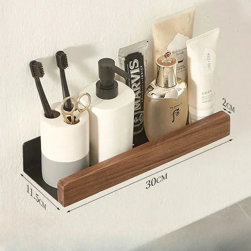 étagère murale en bois massif pour rangement pratique sans perforation - vue 9 sur 10