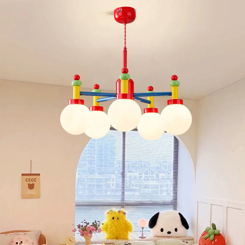 lustre coloré en verre pour chambre d'enfant princesse - vue 2 sur 8
