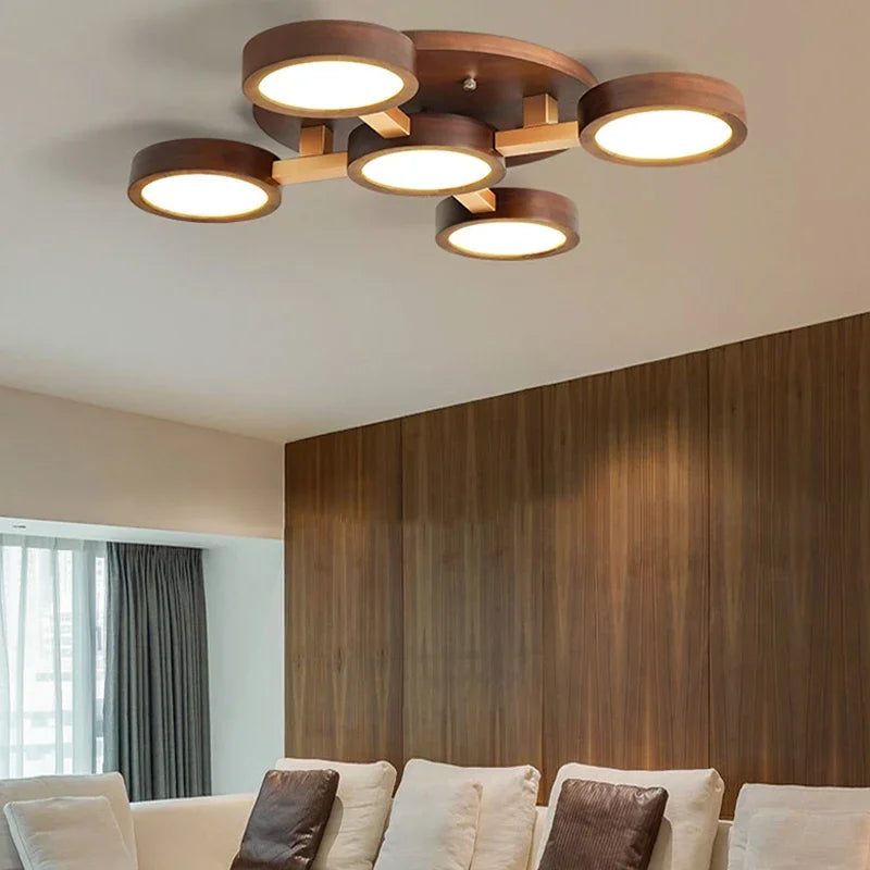 Lustre moderne nordique design en bois pour intérieur contemporain ...