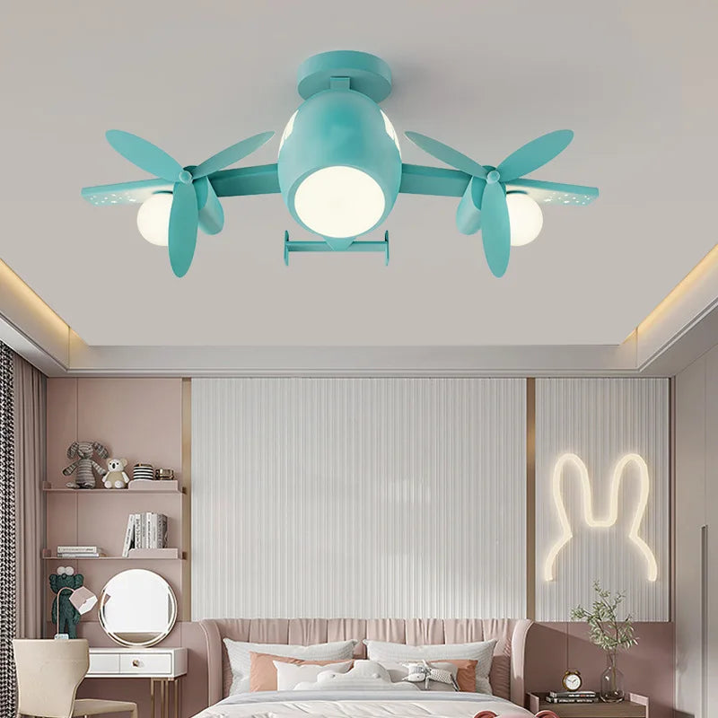 plafonnier avion nordique pour chambre enfant décoration lumineuse - vue 4 sur 10