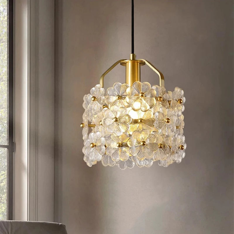 lustre romantique en art français avec lumière LED décorative - vue 4 sur 8
