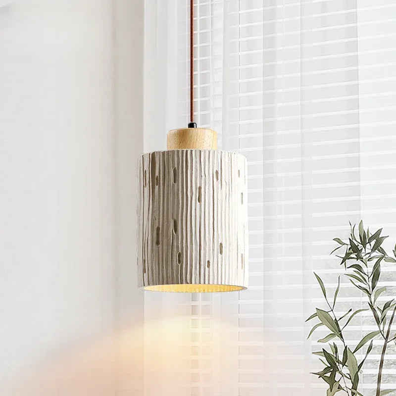 suspension à led en ciment style nordique moderne décor intérieur - vue 3 sur 7
