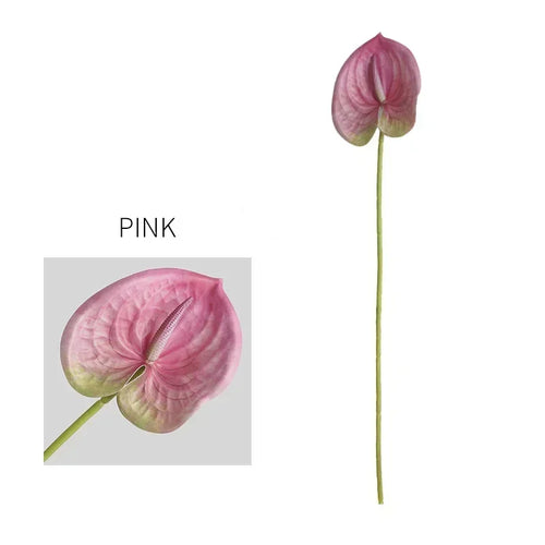 feuilles d'anthurium artificielles pour décoration florale et jardin - vue 24 sur 24