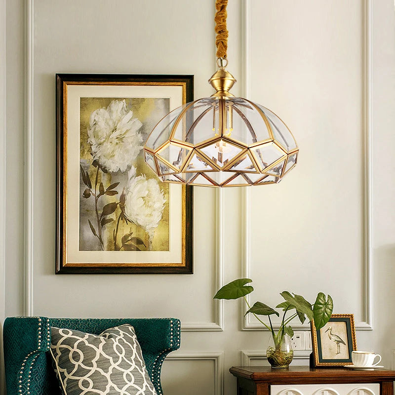 plafonnier en cuivre style américain moderne pour intérieur créatif et simple