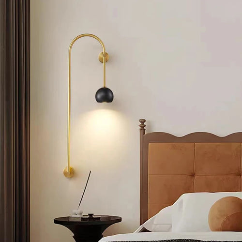 Art déco cuivre applique murale salon chambre Restaurant minimaliste applique lampe GU10 ampoule en laiton livraison directe