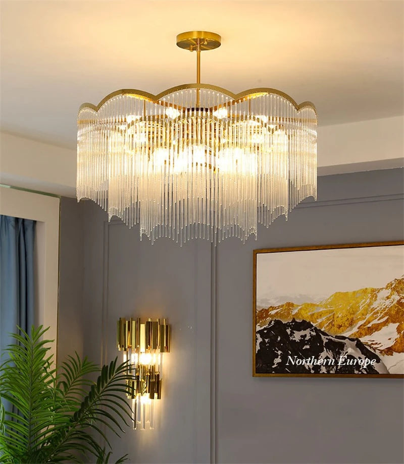lustre en cristal moderne design luxe pour intérieur - vue 5 sur 10