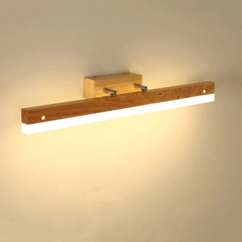 applique murale led en bois massif style nordique pour lecture