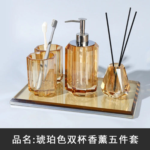 ensemble de produits de toilette en cristal et verre - vue 6 sur 18
