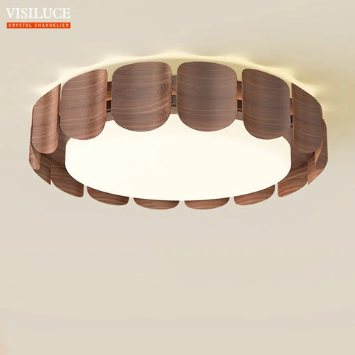 plafonnier moderne wabi-sabi en bois pour intérieur design