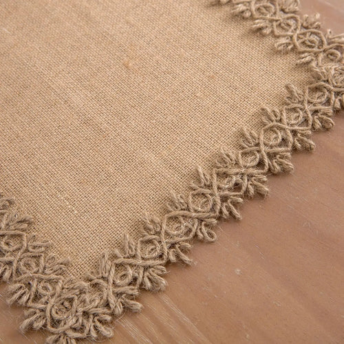 Chemin de table macramé rustique beige style bohème