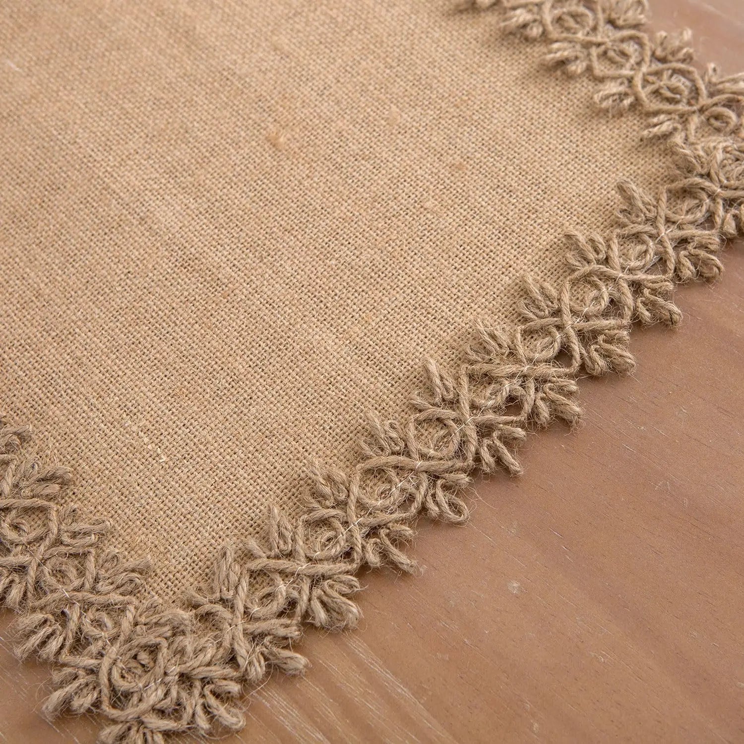 Chemin de table macramé rustique beige style bohème - vue 7 sur 7