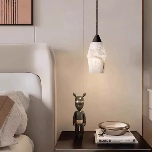 lustre led suspendu collection marbre vintage rétro - vue 4 sur 9