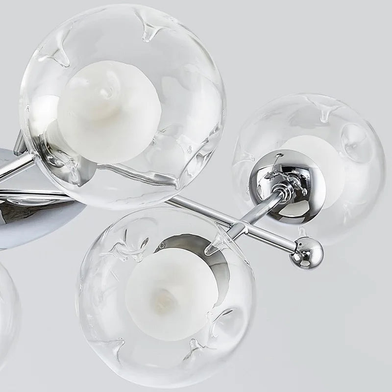 lustre en verre clair style bauhaus pour hôtel