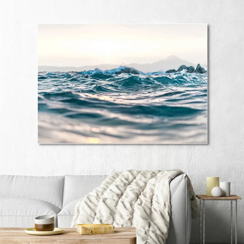 affiche de photographie de vagues océaniques art mural décoration intérieure