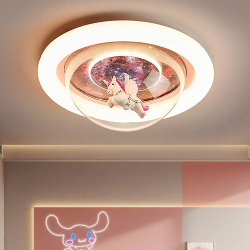 plafonnier licorne dessin animé pour chambre d'enfant - vue 2 sur 10