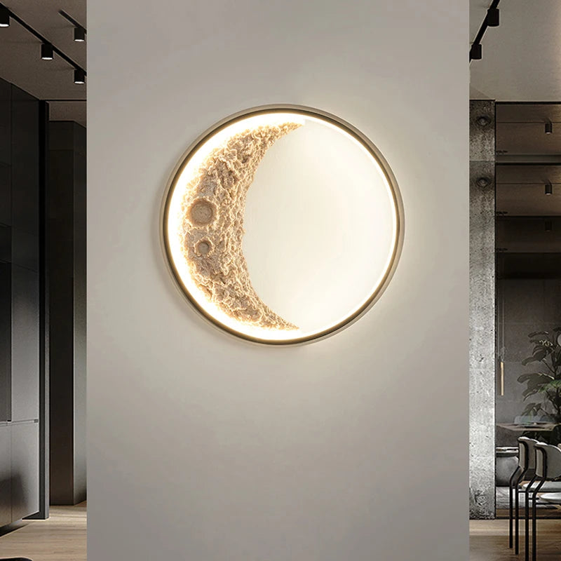 Post-moderne LED Art croissant porche couloir applique chambre salon fond mur lune lampe créative lune décorative