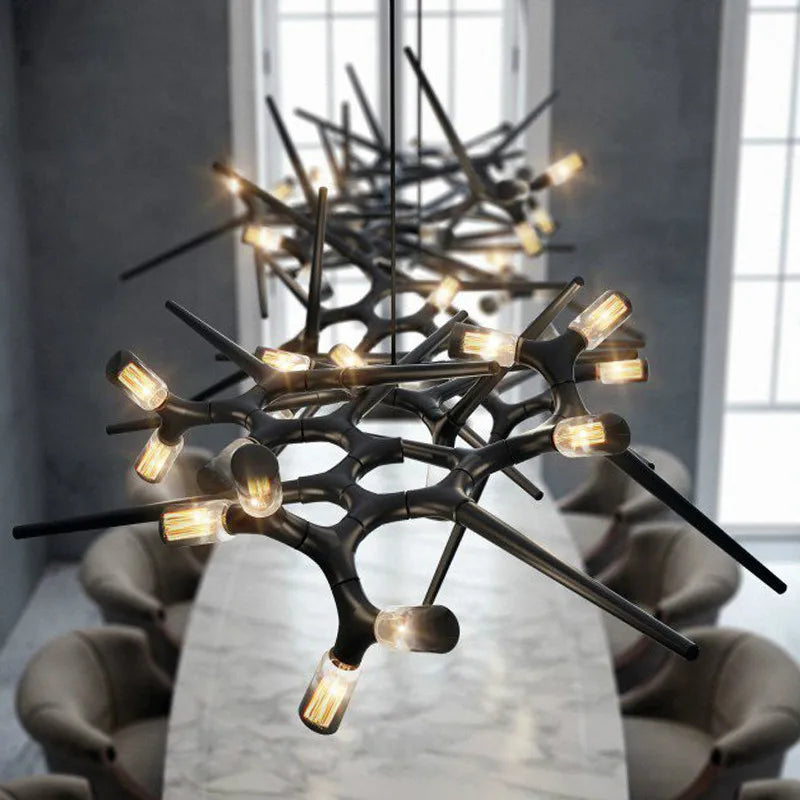 lustre led de luxe postmoderne pour restaurant et villa - vue 6 sur 12