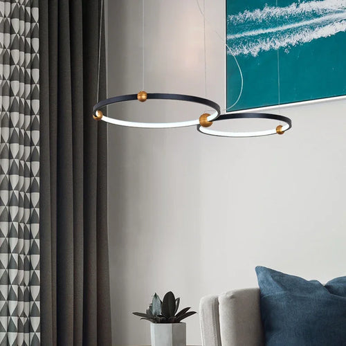 suspension à LED en anneau rond pour décoration moderne - vue 2 sur 8