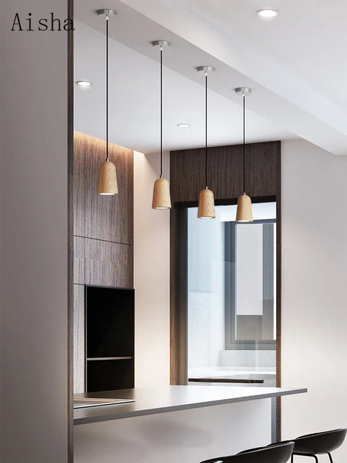 suspension en bois massif style nordique pour décoration intérieure - vue 2 sur 14