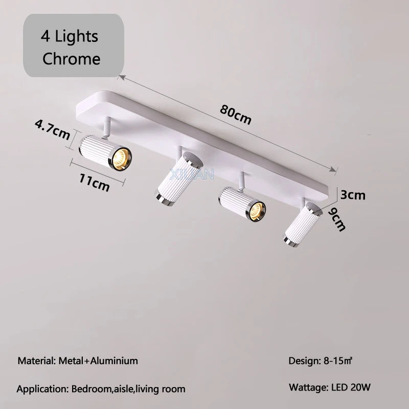 Surface Mount Cloakroom Ceiling Lamps 350 Degree Adjustable LED Spotlight Living Room Aisle Hallway Stair Ceiling Light White - vue 9 sur 14