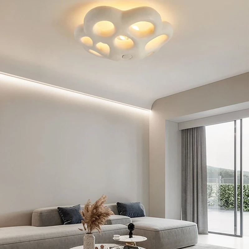 plafonnier led moderne nordique wabi sabi personnalisé fleur - vue 5 sur 7