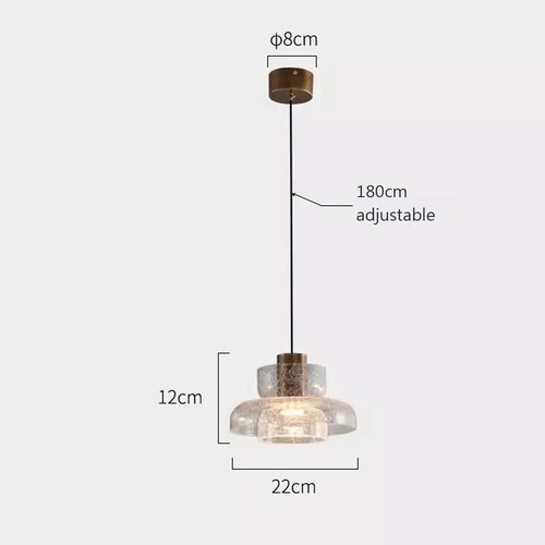 suspension led rétro en verre pour éclairage moderne et ambiance élégante - vue 5 sur 12