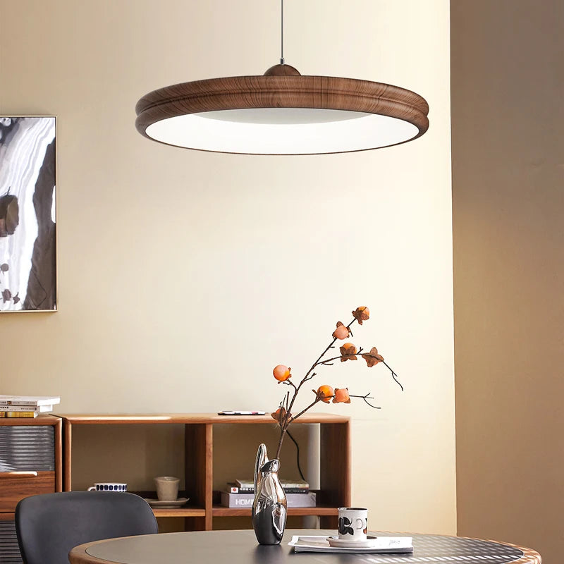 lustre médiéval lampe bar style japonais en rondins suspendue