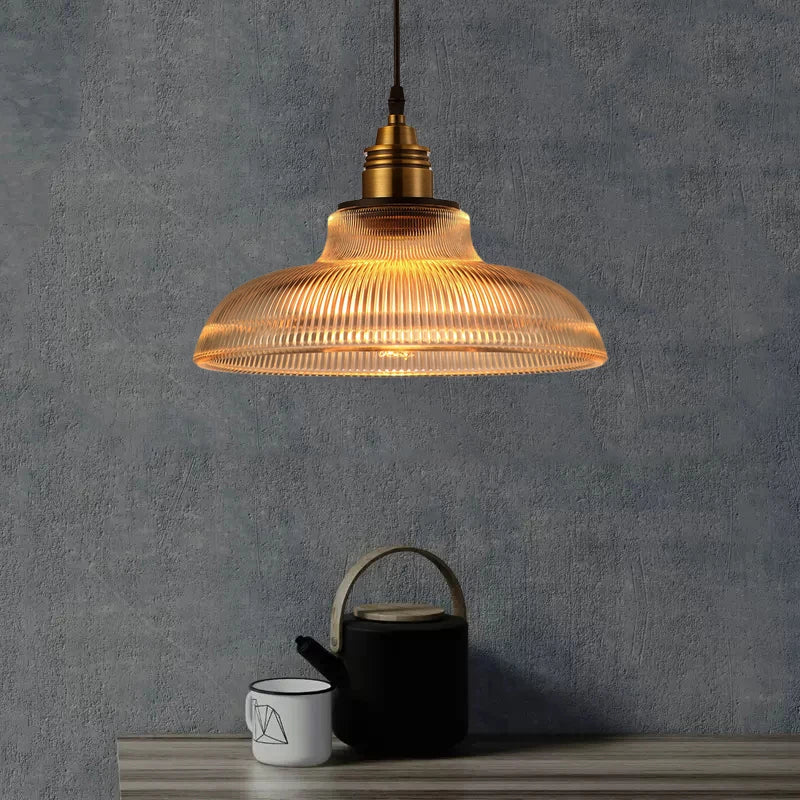 suspension Creative vintage rayure pot couverture verre lumières américain salon lampe Simple Restaurant Bar lampe LED E27 lumière