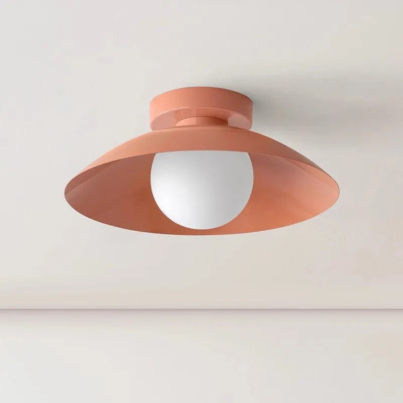 Plafonniers LED nordiques lampes à ampoule en fer Macaron minimaliste pour salon chambre couloir allée entrée balcon Luminaires