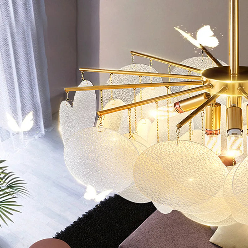 Lustre en verre avec carillons éoliens romantiques de luxe - vue 5 sur 9
