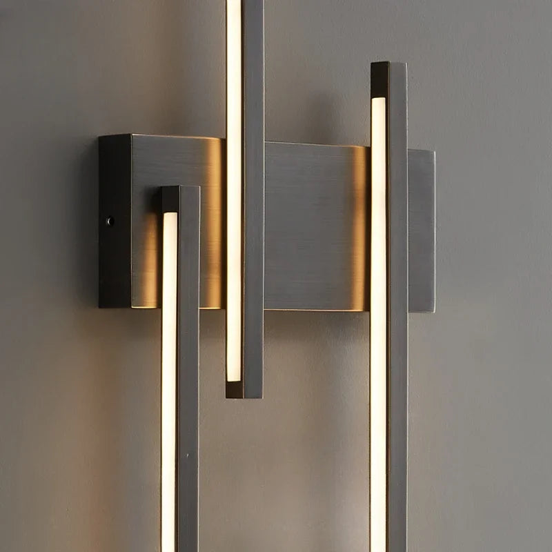 applique murale en cuivre avec lumière minimaliste design élégant pour intérieur - vue 6 sur 8